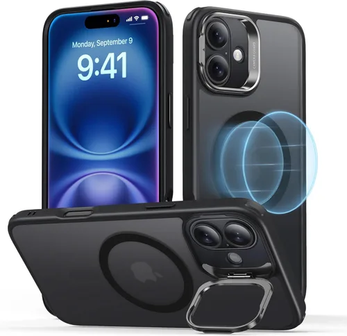 Vista 12 de ESR Funda para iPhone 16 Plus, compatible con MagSafe, funda protectora de grado militar, funda para teléfono con soporte integrado, cubierta