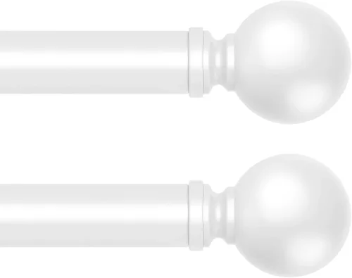 Vista 13 de Hei!Dear Barras de cortina para ventanas de 28 a 48 pulgadas (2.3 a 4 pies), ajustable de 5/8 pulgadas, barra de cortina decorativa de alta