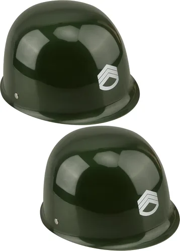 2 Pieces Army Helmet Plastic Military Hats Soldier Costume Helmet for Halloween Costume Army Party Supplies