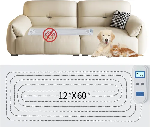 Alfombrilla de protección para perros y gatos, alfombrilla recargable de 59 x 11 pulgadas, 3 modos seguros ajustables, disuasorio para encimera de