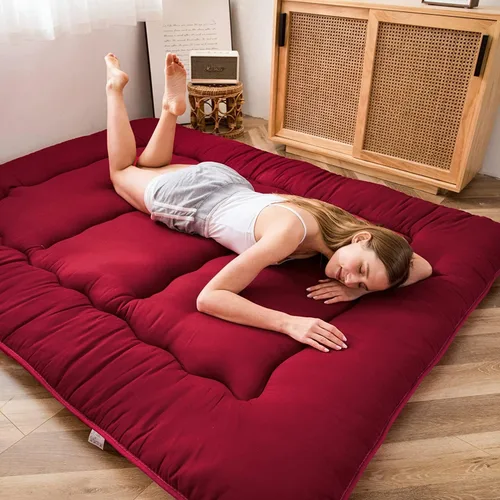 Vista 109 de Colchón futón japonés de piso gris constelación, de piso tatami, portátil, para acampar, para niños, sofá cama plegable enrollable con protector