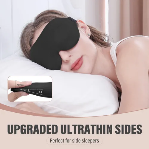 Vista 2 de YIVIEW Máscara de dormir para personas que duermen de lado, máscara de ojos 3D con bloqueo completo de luz, cubierta de ojos suave y transpirable
