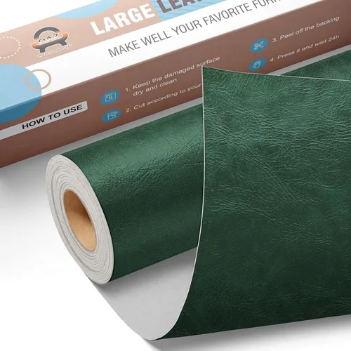 Vista 19 de Kit de reparación de cuero para muebles de 4 x 63 pulgadas, parche de reparación de cinta de cuero autoadhesivo para sofá, kit de parches