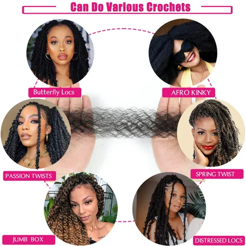 Vista 6 de Cabello afro Twist de 12 pulgadas, 6 paquetes, cabello afro trenzado elástico preesponjado, cabello preestirado para extensiones de cabello suaves