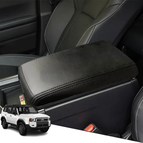 Vista 101 de Great-luck Funda de cuero para consola central con protector de reposabrazos y accesorios (costuras negras) para Nissan Rogue