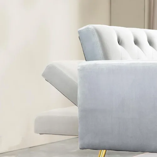 Vista 41 de Sofá cama moderno de terciopelo de 72 pulgadas, sofá cama plegable convertible con 3 respaldos ajustables, sofá biplaza reclinable copetudo