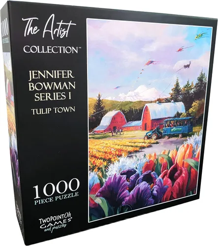 Vista 5 de Nearly Impossible - Rompecabezas de 1000 piezas con obra de arte con licencia Tulip Town, rompecabezas más difíciles para adultos y adolescentes