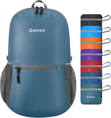 Vista 9 de Gonex Mochila Ultraligera Plegable de 20L, Práctica, Plegable para Camping, Viajes al Aire Libre, Ciclismo, Mochila Escolar