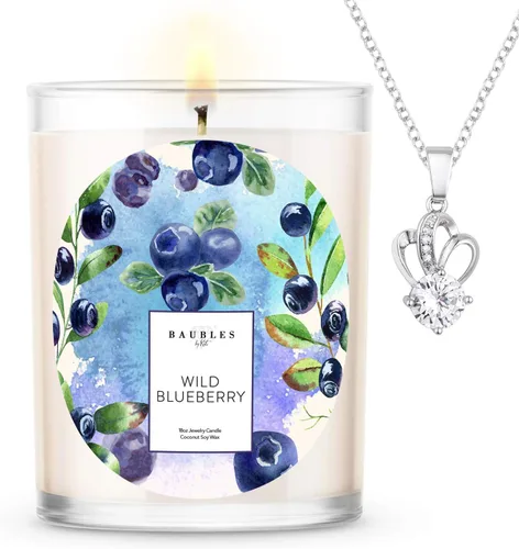 Vista 11 de Kate Bissett Baubles Vela Premium Perfumada de Bambú y Joyería con Colgante Sorpresa en el Interior Vela Grande de 18 oz Hecha en EE.UU. Libre