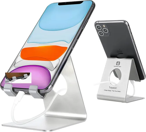 Vista 12 de Soporte para teléfono celular, soporte para teléfono de escritorio, cuna, muelle, compatible con todos los teléfonos de 4 a 8 pulgadas, accesorios