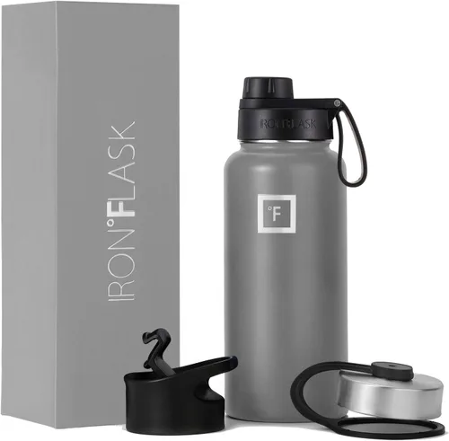 Vista 19 de IRON °FLASK Frasco de hidratación para acampar y senderismo con boquilla, botella de agua deportiva de acero inoxidable con aislamiento de boca
