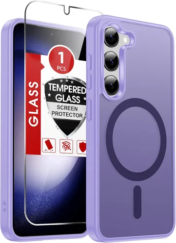 Vista 23 de LeYi Funda para teléfono Samsung-S23: protector de pantalla e imán MagSafe Púrpura