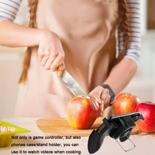 Vista 7 de Mobile Phone Game Controller Grip With Triggers Cooling Fan Mobile Gaming Handle Case With Cooler Radiator Joystick For 4-67 Phone iPhone Android