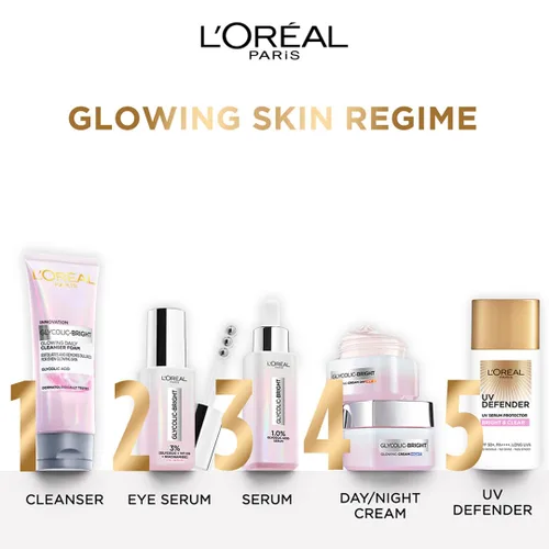 Vista 10 de L'Oréal Paris Glycolic Bright Dark Circle - Suero para ojos con 3% [glicólico + niacinamida + vitamina Cg] 0.7 fl oz