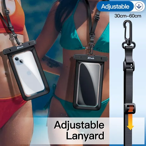 Vista 5 de JETech Bolsa impermeable para teléfono, paquete de 2 fundas a prueba de agua para iPhone 17e 17 16e 16 15 14 Air Pro Max Plus, Galaxy S26 S25 Ultra