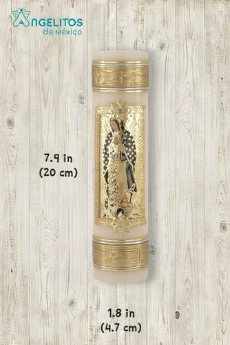 Vista 3 de Virgen de Guadalupe Vela Virgen de Guadalupe Vela de oración hecha a mano Vela Guadalupana