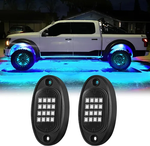 Vista 26 de 1 Cápsula de Repuesto para Cápsula Dañada para Luces de Roca LED RGB Segmentadas de 12v Luz Inferior Multicolor Impermeable de Neón para Jeep