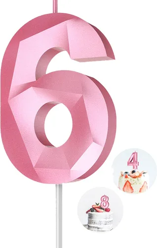 Vista 179 de Velas de cumpleaños con números (0 velas negras), forma de diamante 3D, decoración de pastel de feliz cumpleaños para niños y hombres, cumpleaños