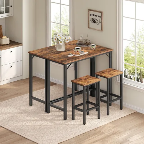 Vista 5 de MAHANCRIS Mesa de Bar Estrecha, Mesa de Pub de 160 cm para Sala de Estar, Mesas de Bar con Estructura de Metal Resistente, Mesa de Bar Conectable
