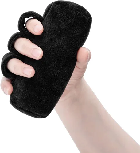 Vista 8 de SWISSELITE Cojín de contractura de mano y dedo, empuñaduras de palma con banda elástica o separador, almohadilla de agarre de mano para paciente