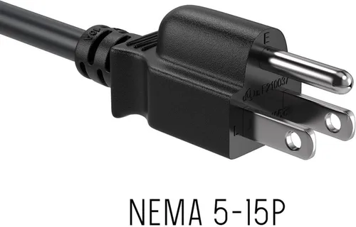 Vista 5 de Cable de alimentación universal de alta resistencia NEMA 5-15P a C13 blindado, 14 AWG, 15A/125V, SJT, negro