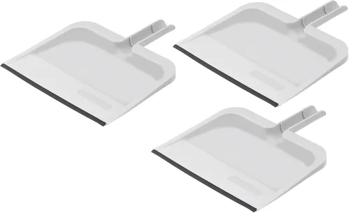 Vista 12 de Superio Recogedor con clip con borde de goma, bandeja de plástico duradero de 10 pulgadas de ancho con mango de agarre cómodo, color blanco, paquete