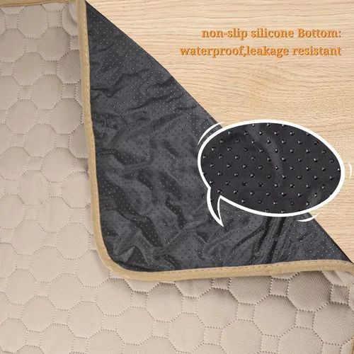 Vista 3 de Paquete de 2 almohadillas lavables para orina de perro de 26 x 20 pulgadas, almohadillas antideslizantes absorbentes para orina de conejillo