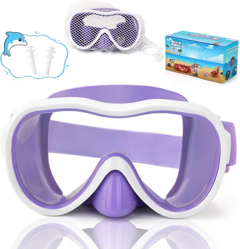 Vista 25 de iGym Gafas de natación para niños, máscara de buceo, máscara de buceo, gafas de natación con cubierta de nariz y correas elásticas cubierta y bolsa