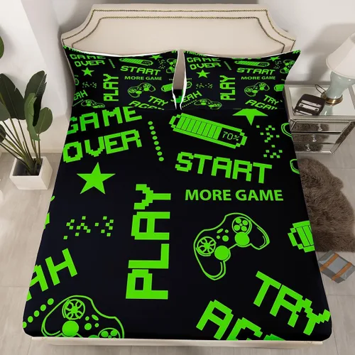Vista 28 de Erosebridal Sábanas de Cama para Niños de Gato Lindo Tamaño Twin Línea de Arcoíris Neón Sábana Ajustable de Gato con Bolsillo Profundo para Niñas