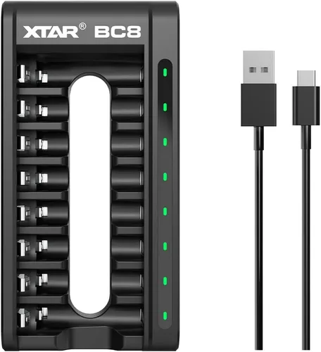 XTAR BC8 Smart AA AAA cargador de batería del hogar 8 bahías para 1.5V batería recargable de litio 1.2V Ni-Mh Ni-Cd batería recargable