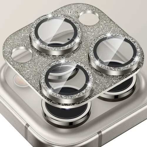 Vista 28 de Tensea Protector de lente de cámara para iPhone 16 Pro/iPhone 16 Pro Max/iPhone 15 Pro/iPhone 15 Pro Max, cubierta de vidrio templado de aleación