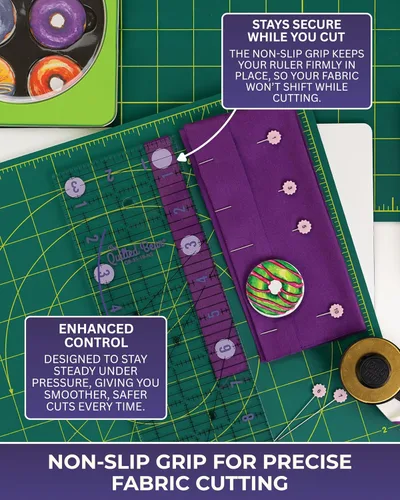 Vista 7 de The Quilted Bear Reglas de Acolchado - Regla de Acolchado de Acrílico Transparente Antideslizante, Patchwork y Costura con Líneas Negras Claras