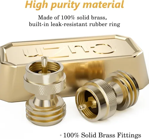 Vista 3 de NUPICK Adaptador de tanque de propano, Convertidor de 1 Lb a 20 Lb, Conecte pequeños tanques de propano a la parrilla de barbacoa, Construcción 100%