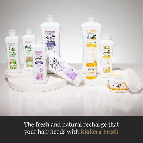 Vista 6 de SALERM - Aceite Capilar - Aceite Biokera Fresh Yellow Shot - 2.5 fl oz - Aceite de Abisinio y Almendras - Nutrie, Repara y Protege el Cabello Dañado