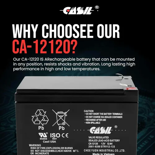 Vista 6 de Casil Batería de repuesto de 12 V y 12 Ah compatible con Power-Sonic PS-12120, paquete de 2