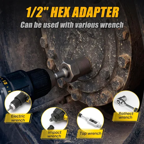 Vista 13 de Topec Juego de extractor de pernos de alta resistencia de 5 piezas, juego de extractor de impacto de 1/2 pulgada, kit de herramientas perfecto