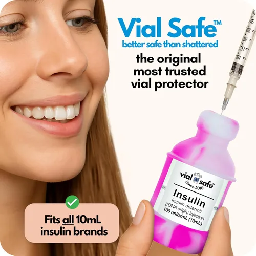 Vista 2 de VIAL SAFE™ Funda protectora de viales de insulina Protector seguro de botella de insulina y cubierta para viales de 0.3 fl oz Compatible