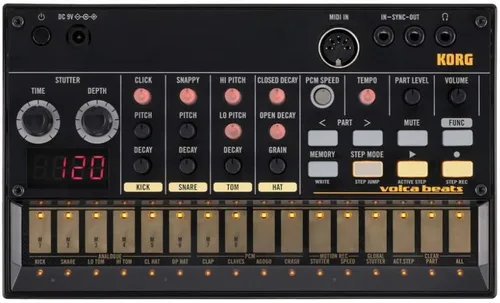 Vista 13 de Máquina analógica de ritmo Korg Volca Beats, Negro, S