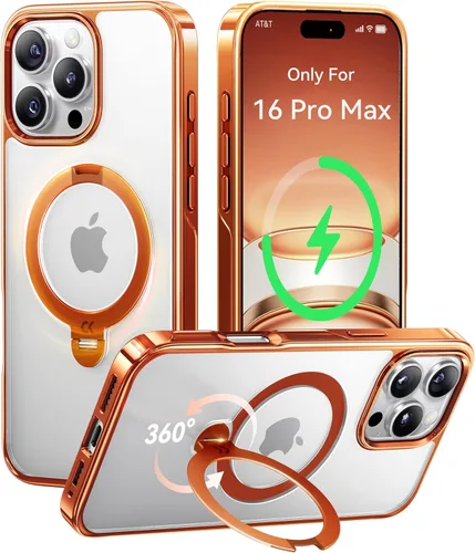 Vista 34 de CASEKOO Funda de titanio para iPhone 14 Pro Max con anillo de soporte magnético giratorio de 360° para MagSafe, protección militar contra caídas