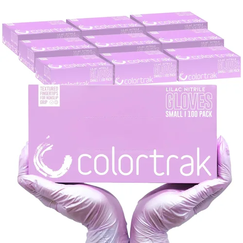 Vista 22 de Colortrak Luminous Collection - Guantes desechables de nitrilo, sin látex, sin polvo, para procesamiento químico y servicios de salón, 100