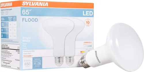 Vista 11 de Sylvania - Bombilla LED Flood BR30, equivalente a 65 W, eficiente 9 W, base media, regulable, 2700 K, blanco suave, 1 paquete (40460)