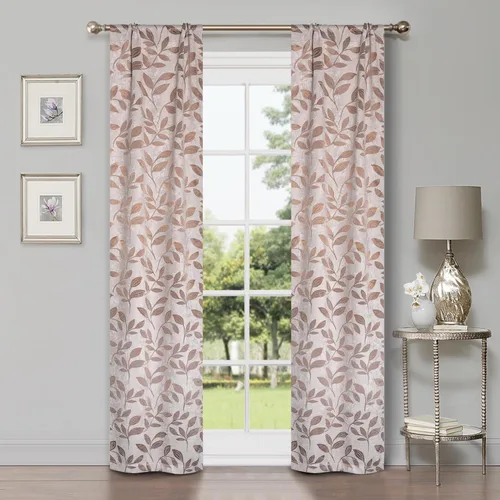 Vista 151 de Superior Cortinas opacas, oscurecimiento de la habitación para dormitorio, bloqueo solar, térmicas, cortinas bohemias modernas, colección de hojas