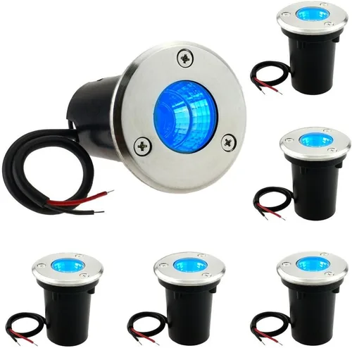 Vista 6 de Paquete de 6 luces LED de color blanco cálido de 3 W, IP67, impermeables para iluminación al aire libre, jardín, patio, entrada, cubierta, escalón