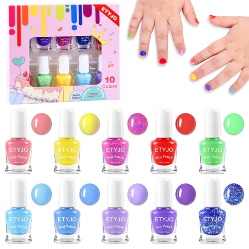 Vista 8 de Esmalte de uñas para niños - 100% no tóxico, fácil de quitar, esmalte de uñas a base de agua de secado rápido para niños pequeños, 7