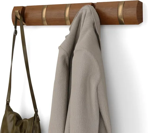 Vista 15 de Umbra Flip Perchero de Pared con 5 Ganchos – Almacenamiento Moderno que Ahorra Espacio para Sombreros, Chaquetas, Bolsas, Entrada, Vestíbulo