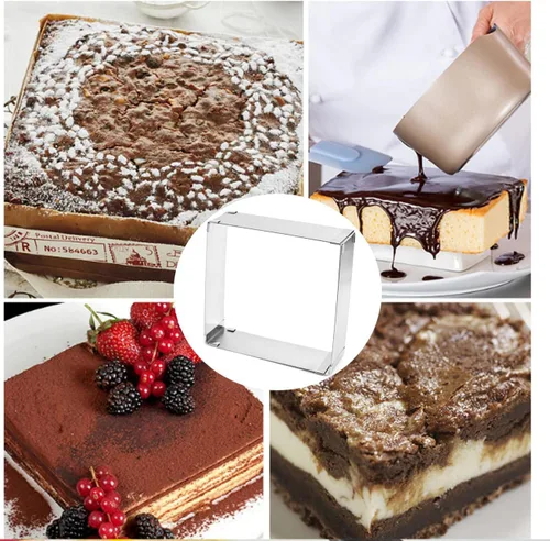 Vista 7 de CdyBox Moldes de mousse ajustables de 6 a 12 pulgadas para tartas redondas y cuadradas, juego de anillos de acero inoxidable para tartas, 2 piezas