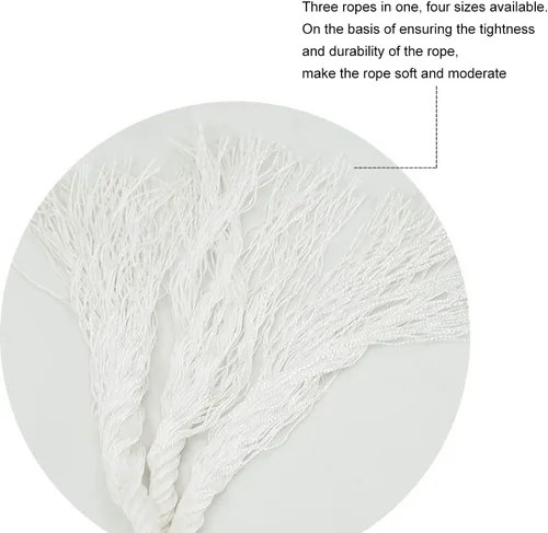 Vista 7 de Aoneky Cuerda trenzada de nailon de 1/2, 5/8, 3/4, 7/8 pulgadas - Cordón de tracción blanco (1/2 pulgada x 25 pies)