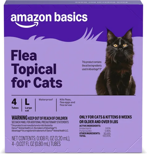 Vista 10 de Amazon Basics Tratamiento tópico preventivo contra pulgas para gatos grandes (más de 9 libras), 6 unidades (anteriormente Solimo)