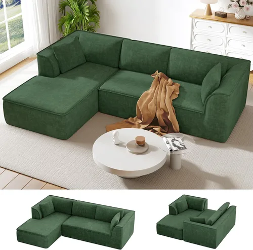 Vista 17 de Vesgantti 106" Cloud Couch Sectional Modular Sofa, Deep Seat Comfy Cloud Couch Chenille Memory Foam Sofa Modular Couches for Living Room Bedroom, No